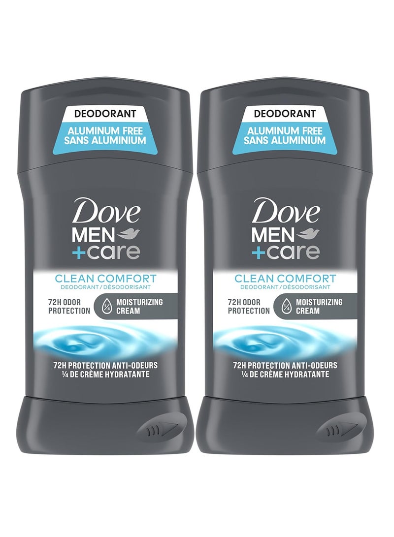 DOVE MEN + CARE Deodorant Stick Moisturizing Deodorant For 72-Hour Protection Clean Comfort Aluminum Free Deodorant For Men, 3 Ounce (Pack of 2)