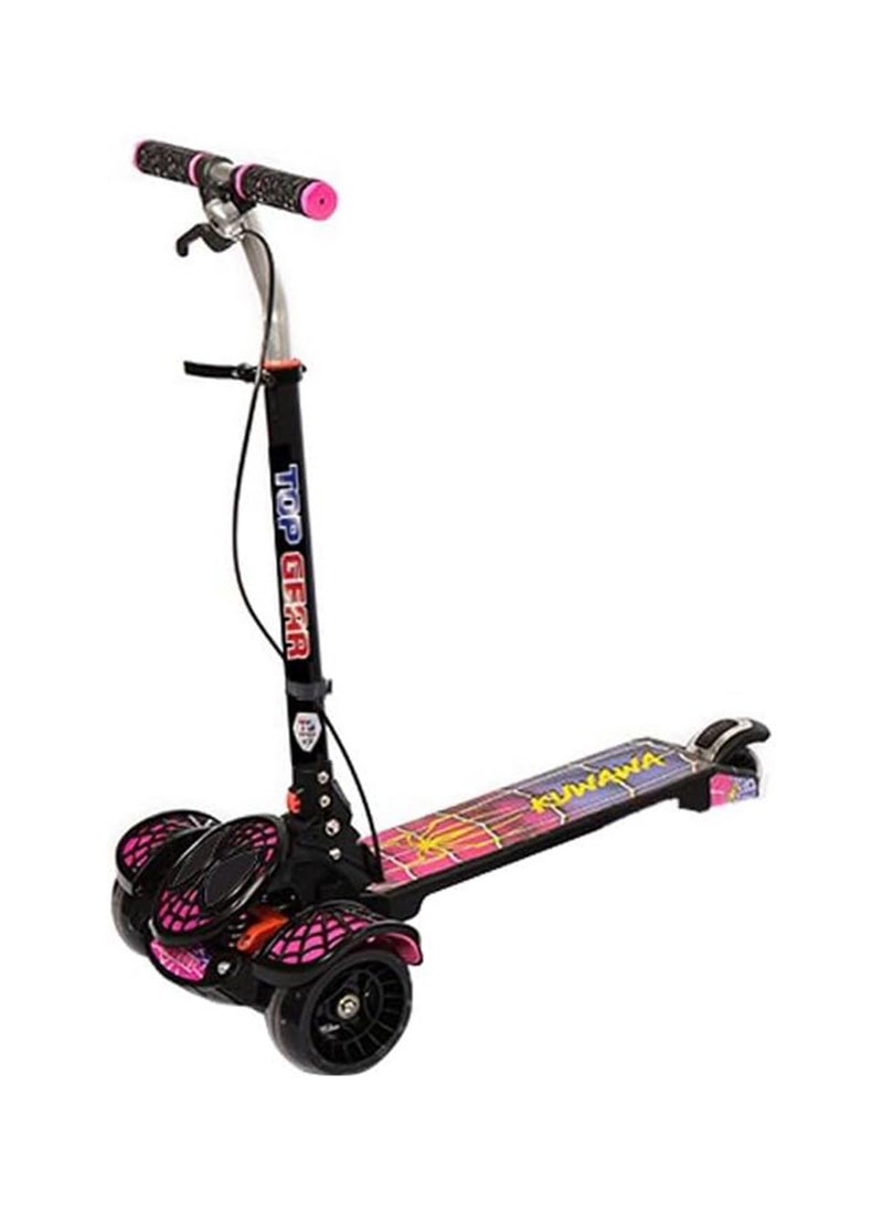 Top Gear Rideon TG 2020 Kids 3 Wheel  Smart Kick Scooter with Foldable & Height Adjustable Handle - LED PU Wheels & Rear Brake - Pink