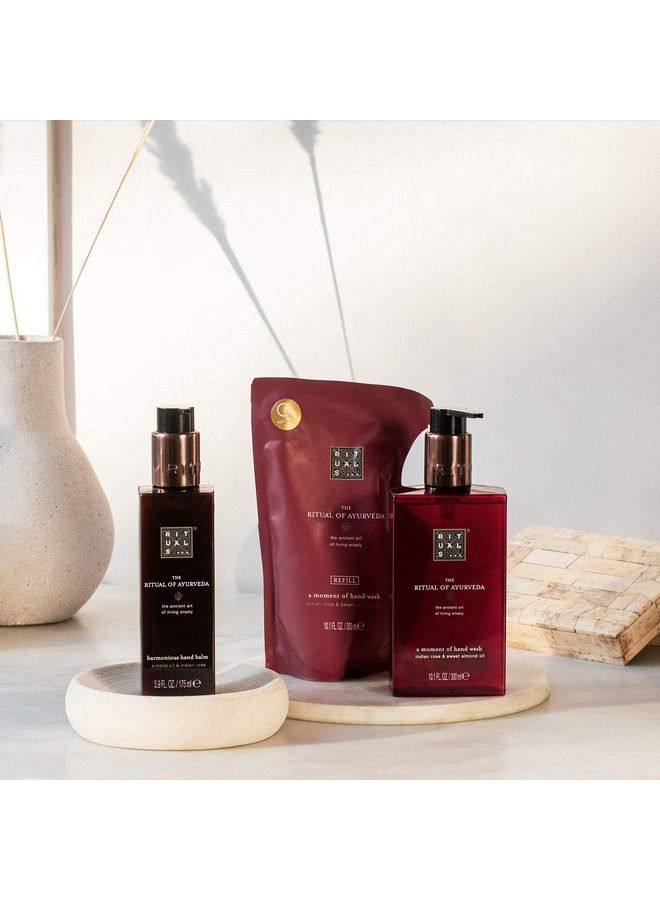 Ayurveda Softening & Moisturizing Hand Care Set Hand Lotion Hand Wash & Hand Wash Refill Indian Rose & Sweet Almond Oil