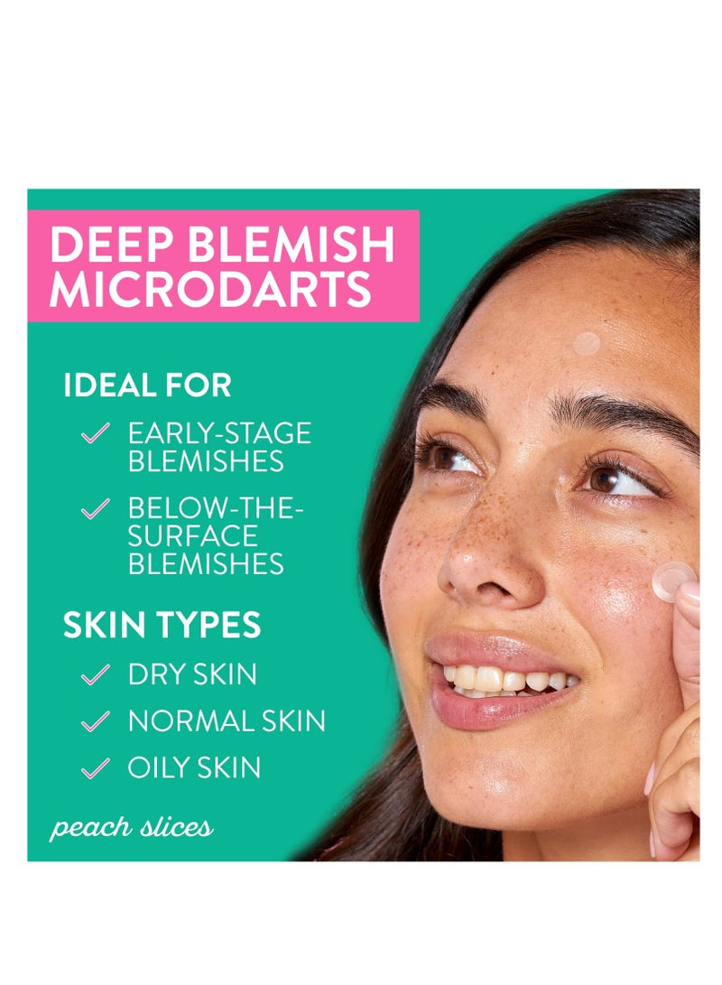 Peach Slices | Deep Blemish Microdarts | Acne Patch | Early Stage & Deep Pimples | Fast-Acting | Salicylic Acid | Tea Tree Oil | Niacinamide | Cica | Hyaluronic Acid | Spot Treatment | 9 Patches