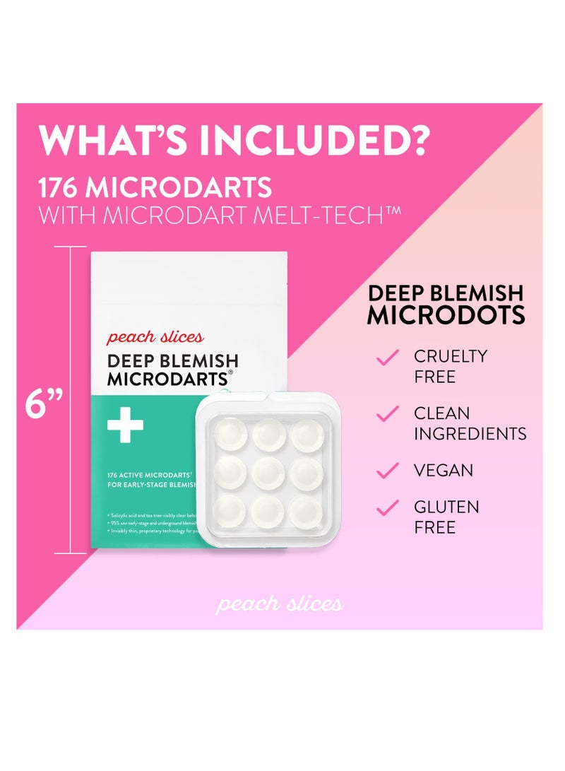 Peach Slices | Deep Blemish Microdarts | Acne Patch | Early Stage & Deep Pimples | Fast-Acting | Salicylic Acid | Tea Tree Oil | Niacinamide | Cica | Hyaluronic Acid | Spot Treatment | 9 Patches