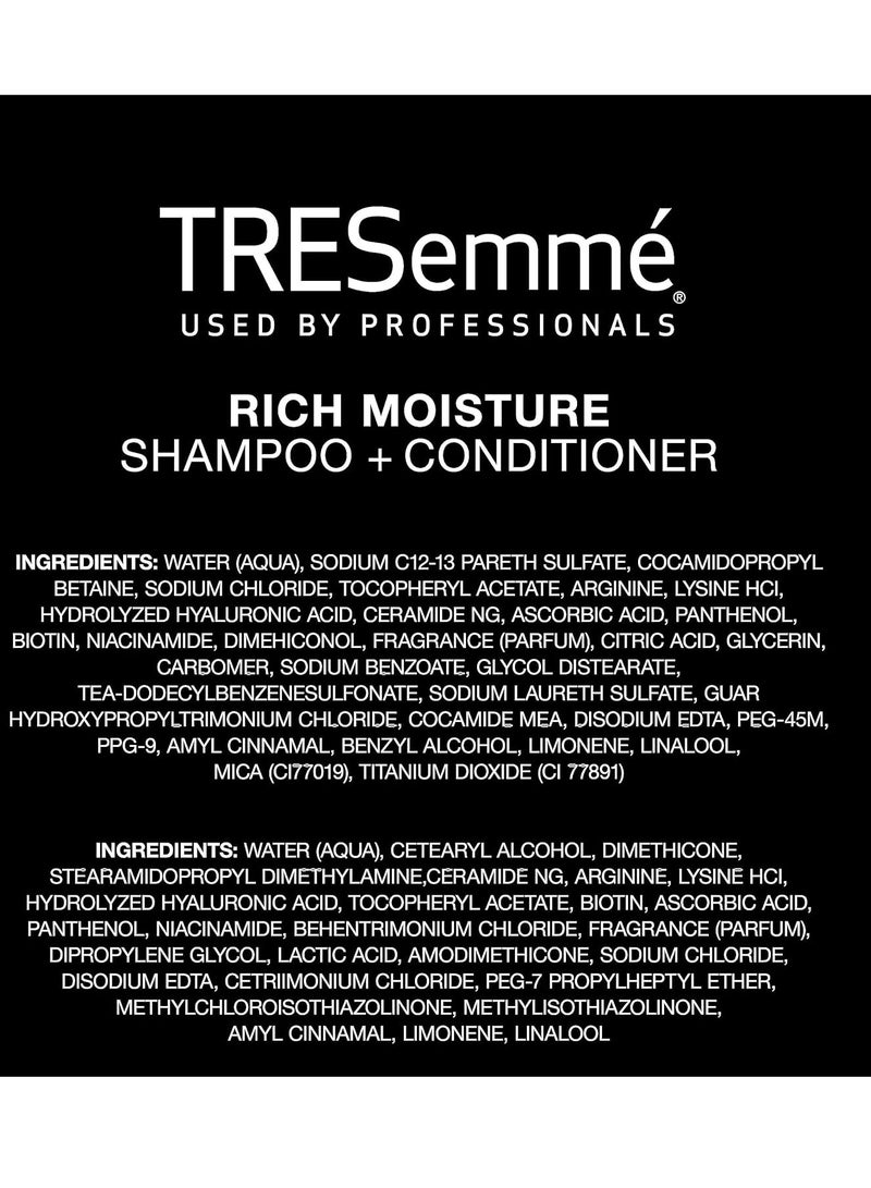 TRESemmé Rich Moisture Shampoo and Conditioner Rich Moisture Pack of 2 for Dry Hair Formulated With Vitamin E and Biotin 28 oz