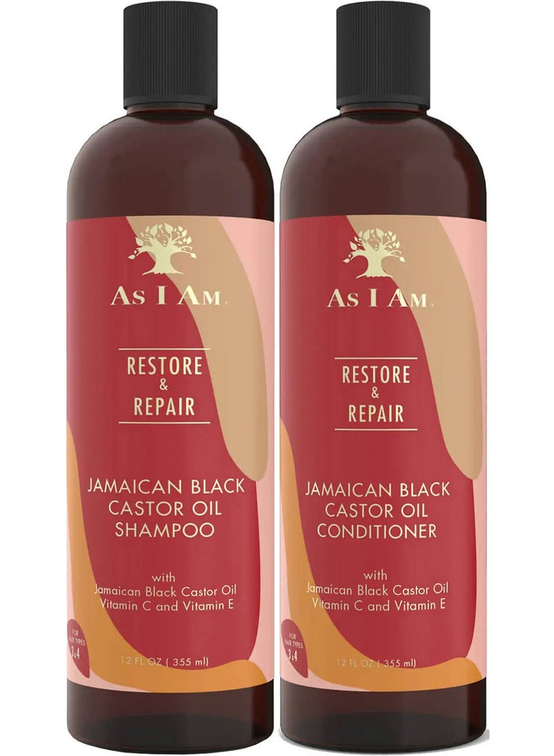 Restore And Repair Jamaican Black Castor Oil Shampoo And Conditioner Set
