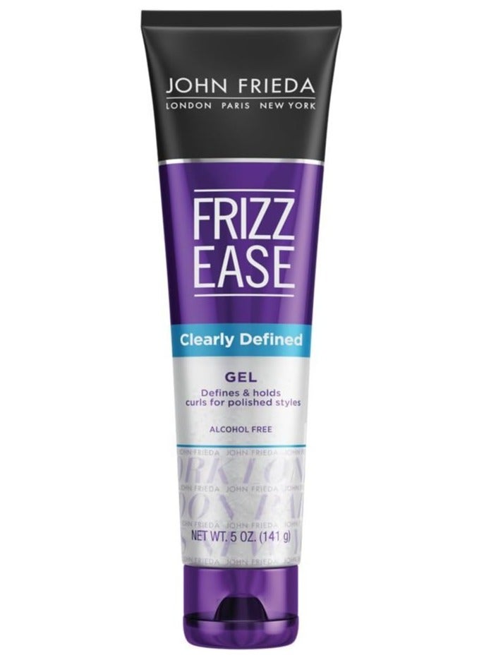Frizz Ease Clearly Defined Gel, Alcohol-Free Styling Gel for Sculpted and Curls, 5 Ounces