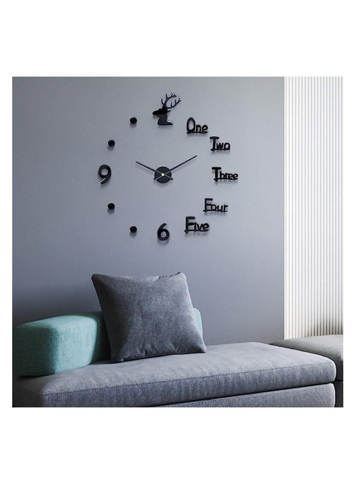 Deer Dots DIY Acrylic Wall Clock 3D Wall Clock Frameless Wall Clock Modern Design Clock For Decoration