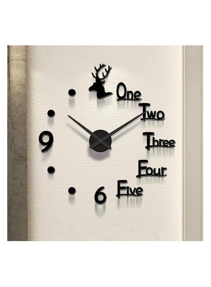 Deer Dots DIY Acrylic Wall Clock 3D Wall Clock Frameless Wall Clock Modern Design Clock For Decoration