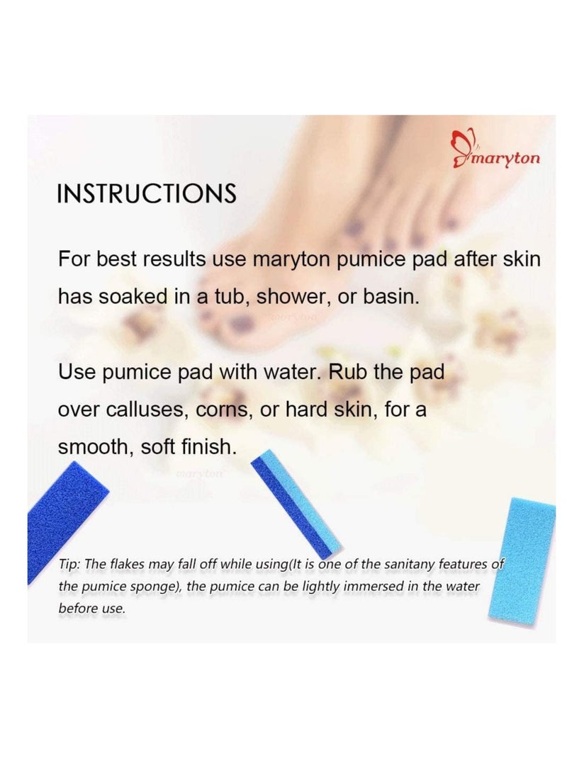 Maryton Foot Pumice Stone for Feet Hard Skin Callus Remover and Scrubber (Pack of 4) (Blue)