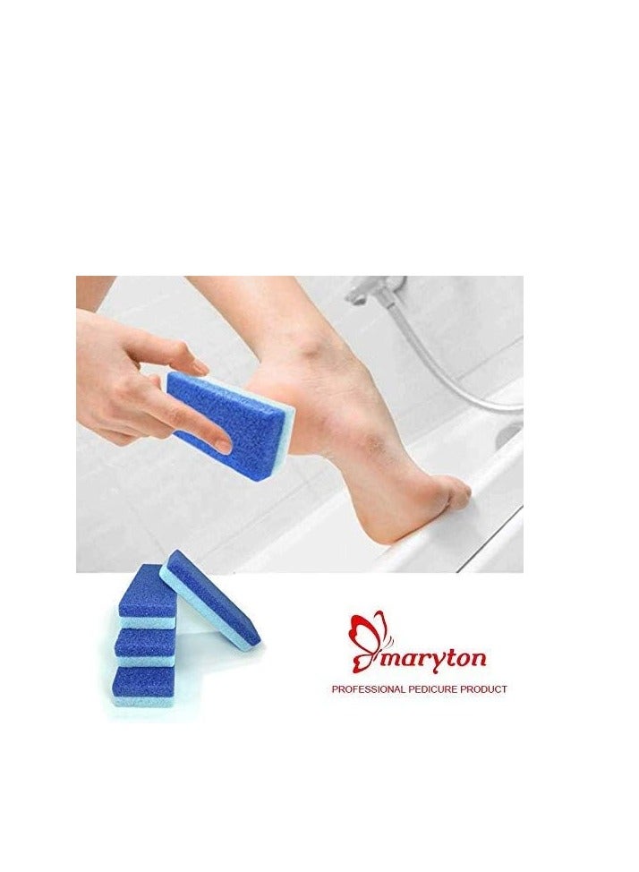 Maryton Foot Pumice Stone for Feet Hard Skin Callus Remover and Scrubber (Pack of 4) (Blue)