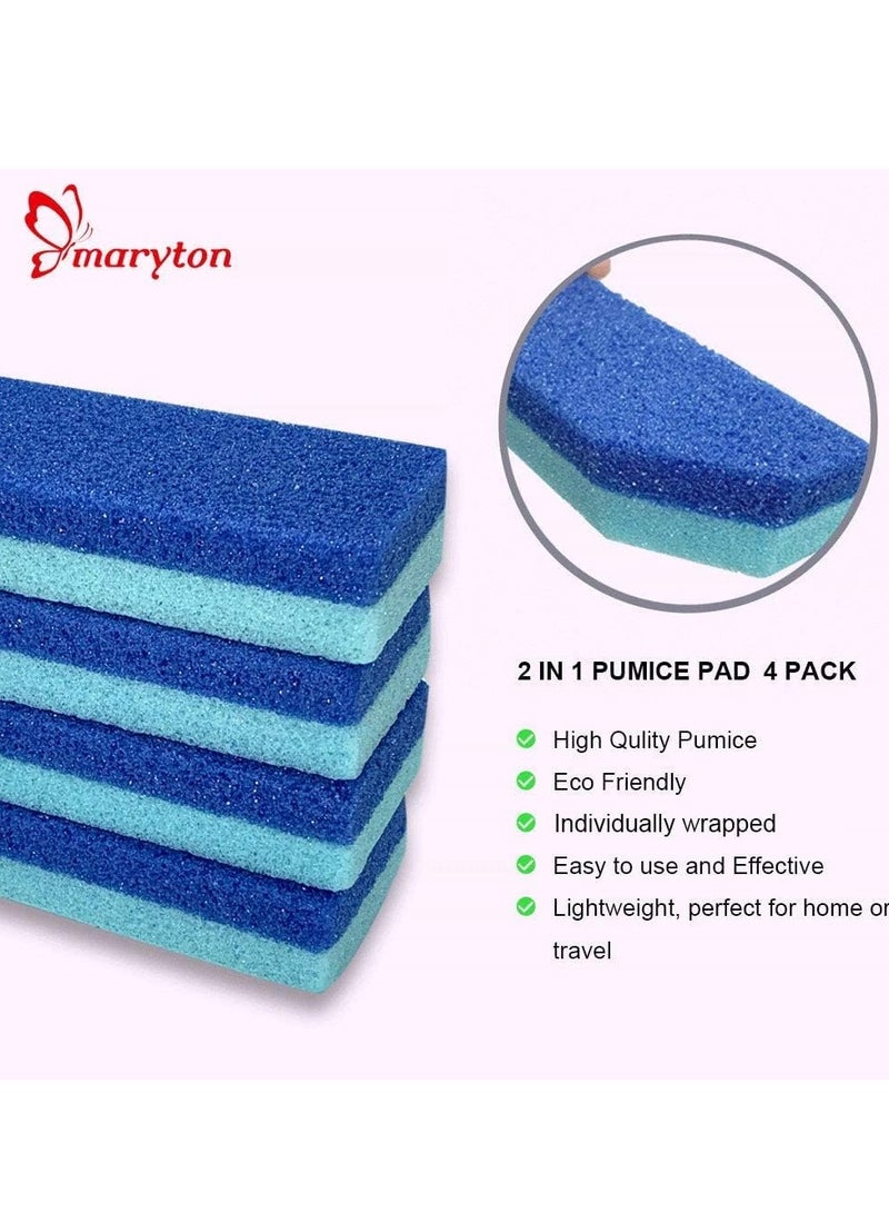 Maryton Foot Pumice Stone for Feet Hard Skin Callus Remover and Scrubber (Pack of 4) (Blue)