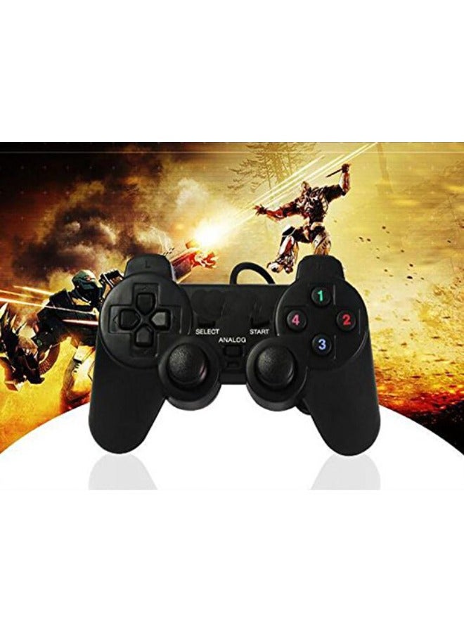 2 Pack USB Joystick Gamepad Gaming Pad Wired Controller with Double Vibration Feedback Motors for PC Computer Laptop Window (Black)