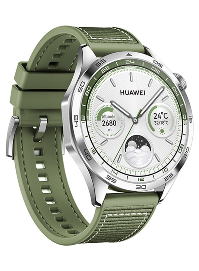 Watch GT4 46mm Smartwatch +  Scale3 + Strap, Upto 2-Weeks Battery Life, Pulse Wave Arrhythmia Analysis, 24/7 Health Monitoring, Compatible With Andriod And iOS Green
