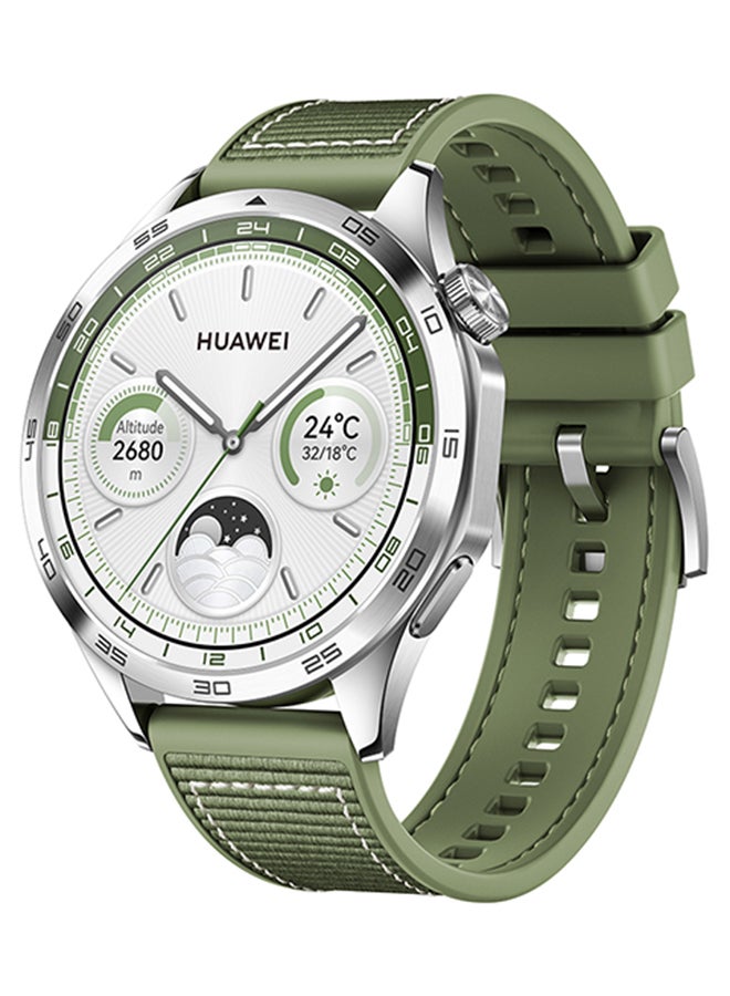 Watch GT4 46mm Smartwatch +  Scale3 + Strap, Upto 2-Weeks Battery Life, Pulse Wave Arrhythmia Analysis, 24/7 Health Monitoring, Compatible With Andriod And iOS Green