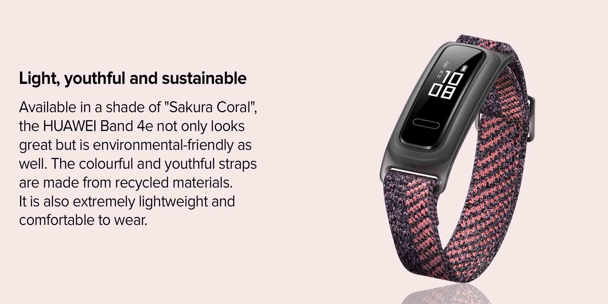 Band 4e 6-Axis Motion Sensor Fitness Activity Tracker Sakura Coral