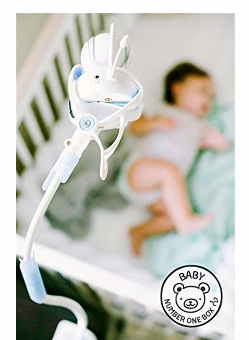 Universal Baby Monitor Wall Mount Infant Baby Camera Holder Baby Monitor Shelf for Crib Nursery Compatible with Most Baby Monitors Versatile Twist Mount Without Tools or Wall Damage Blue
