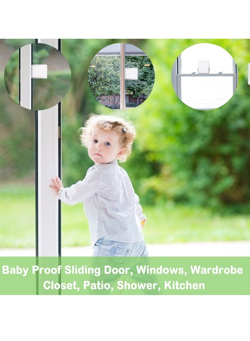Child Proof Window Sliding Door Lock, 4 Packs Window Sliding Door Safety Slide Window Lock Security Your Baby Safe
