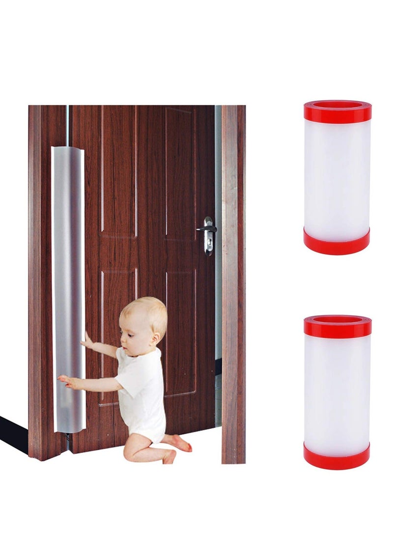 Finger Clip Door Guard, Child Door Seam Anti-Pinch Hand Protection Strip Door Protector Baby Finger Clip Door Guard 90 Degree Plus 180 Degree Door Guard Set(17cm wide by 1.2m, 2 pcs)