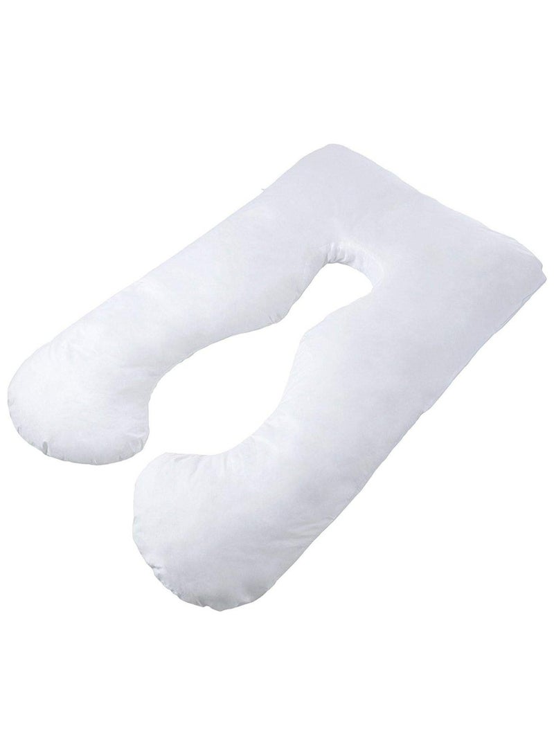Premium U Shape Comfortable Pregnancy Pillow Polyester White 45x45centimeter