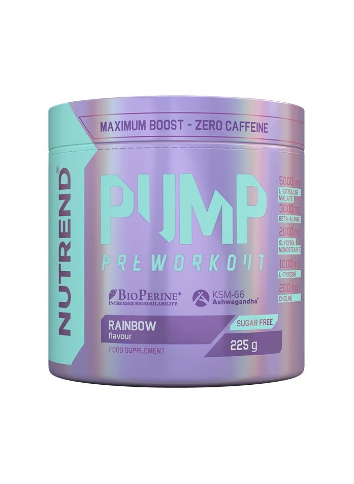 Nutrend Pump Pre-Workout 225g, Rainbow Flavor