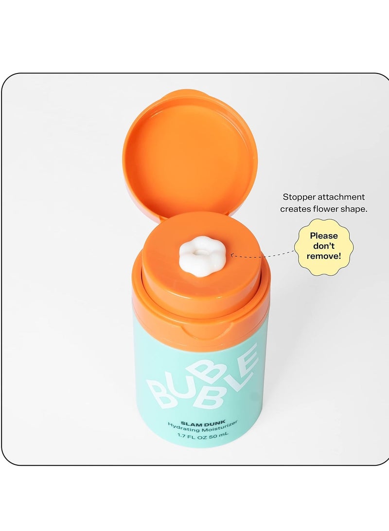 Bubble Skincare Slam Dunk Face Moisturizer - Hydrating face Cream for Dry Skin Made with Vitamin E + Aloe Vera Juice for a Glowing Complexion - Skin Care with Blue Light Protection (50ml)