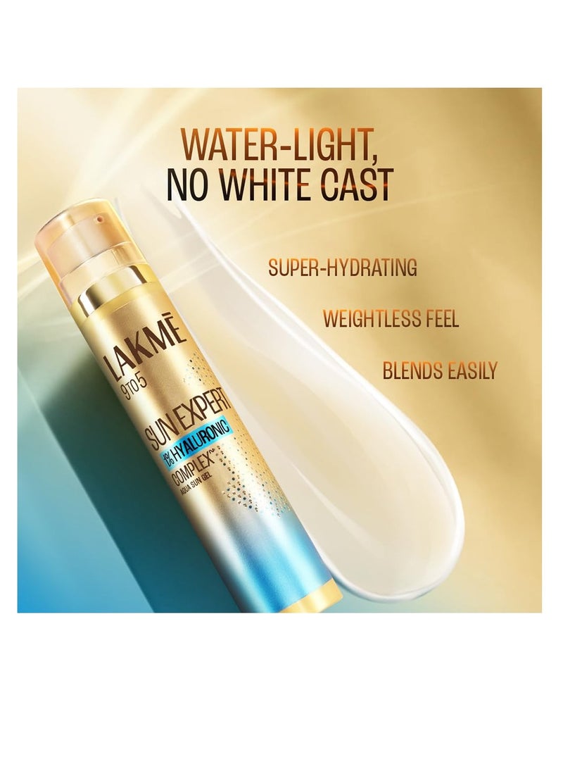 Lakme Sun Expert 1% Nia C Gel Sunscreen SPF 50 PA   for UVA/B No white cast for Hydration 56G