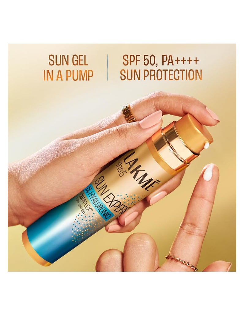 Lakme Sun Expert 1% Nia C Gel Sunscreen SPF 50 PA   for UVA/B No white cast for Hydration 56G