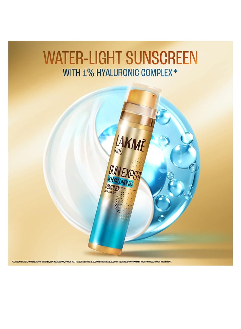 Lakme Sun Expert 1% Nia C Gel Sunscreen SPF 50 PA   for UVA/B No white cast for Hydration 56G