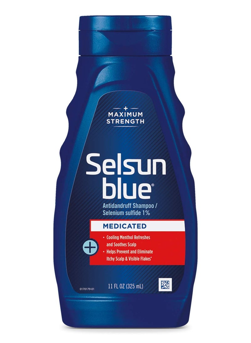 Selsun Blue Medicated Antidandruff Shampoo, Maximum Strength Scalp Treatment With Selenium Sulfide, 11 fl. oz.