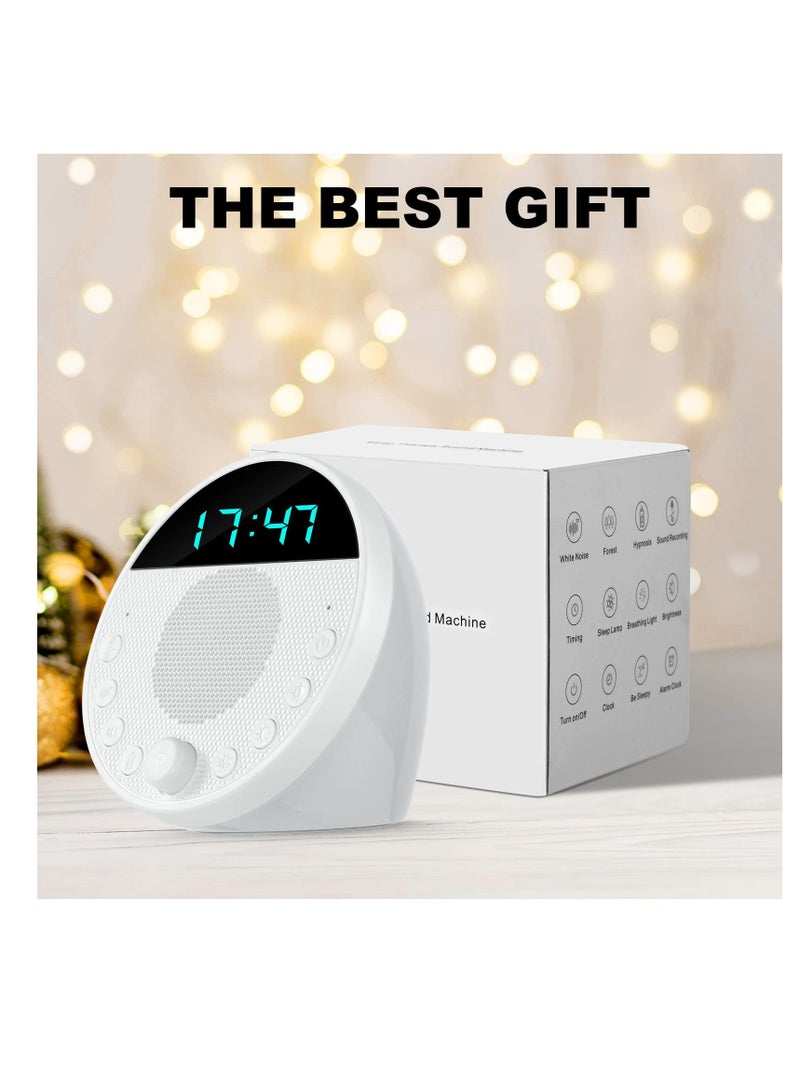 Sleep Sound White Noise Machine, Portable Sound Machine, Natural Sleep Aid for Adults, with 18 Soothing Sounds and 7 Colour Night Light, for Baby Kids Adults