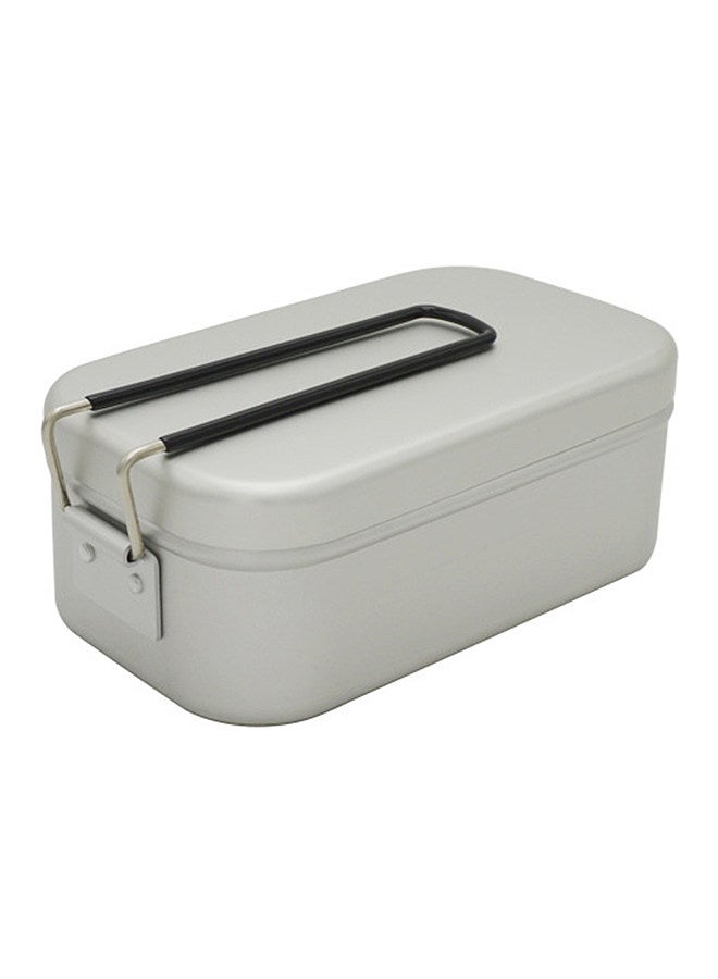 Camping Bento Box Tin Aluminum Alloy Camping Lunch Box Container with Foldable Handle for Outdoor Camping Hiking Backpacking Traveling