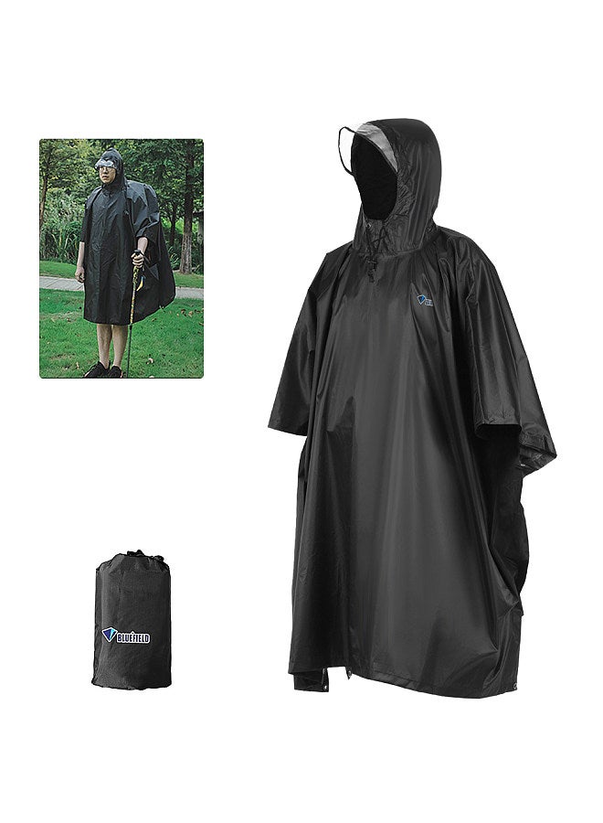 Rain Poncho Waterproof Raincoat with Hood Lightweight Cycling Rain Cover Hiking Hooded Coat Jacket Motorcycle Rain Poncho Picnic Mat