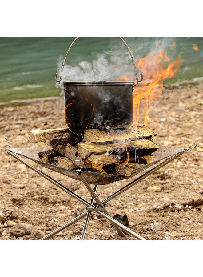 Stainless Steel Brazier Portable Camping Picnic BBQ Charcoal Firewood Brazier Detachable Heating Furnace Outdoor Cooking Warming Accessory