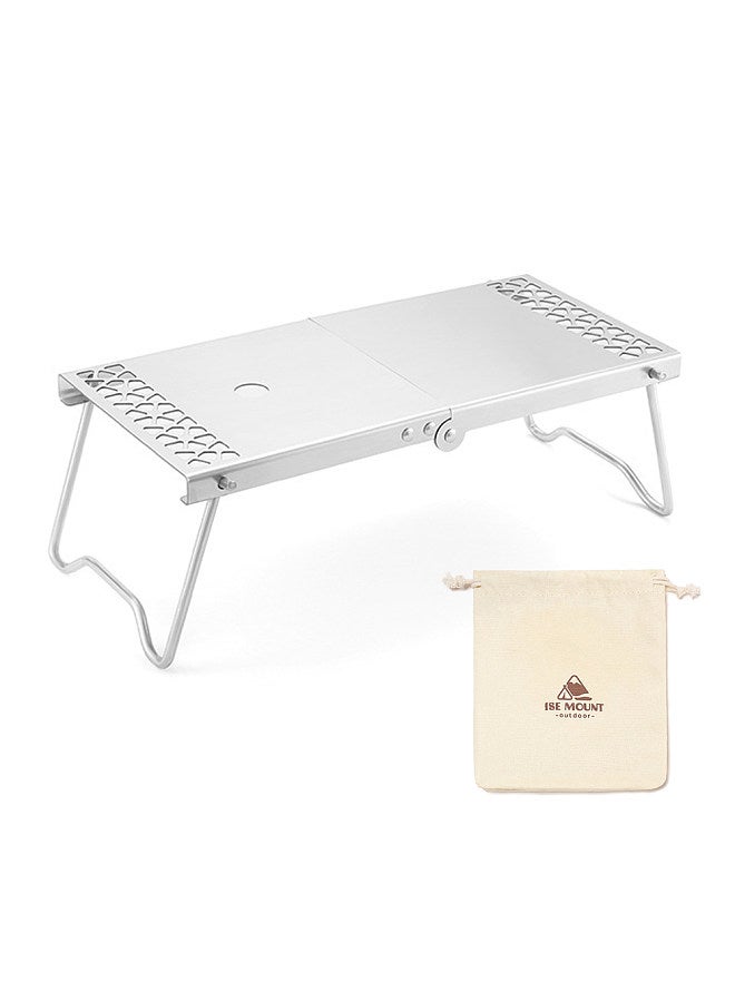 Stainless Steel Outdoor Camping Table Lightweight Folding Table Mini Picnic Table with Carrying Bag