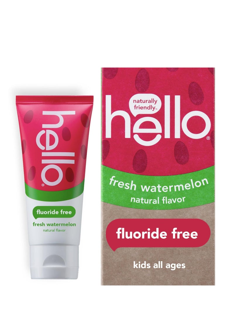 hello Kids Natural Watermelon Fluoride Free Toothpaste, Vegan & SLS Free