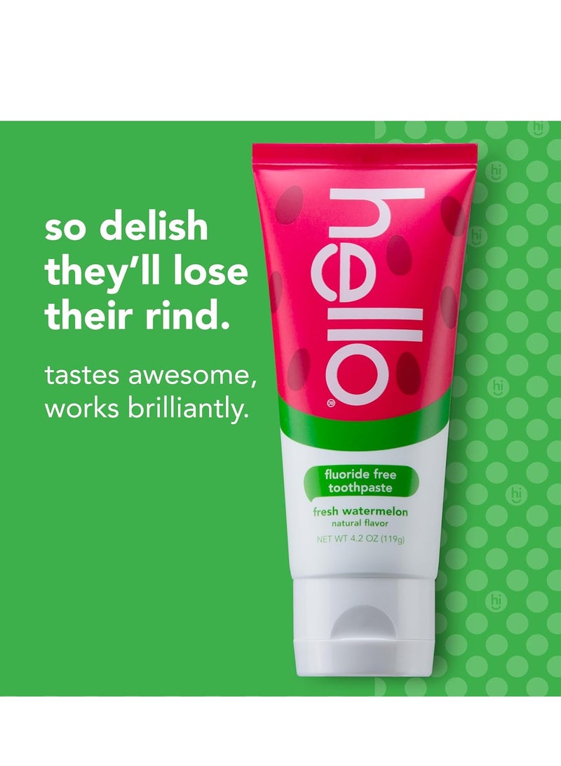 hello Kids Natural Watermelon Fluoride Free Toothpaste, Vegan & SLS Free