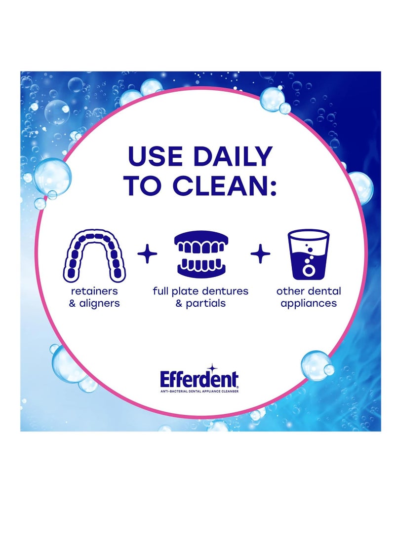 Efferdent Retainer Cleaning Tablets, Denture Cleanser Tablets for Dental Appliances, Complete Clean, 126 Tablets