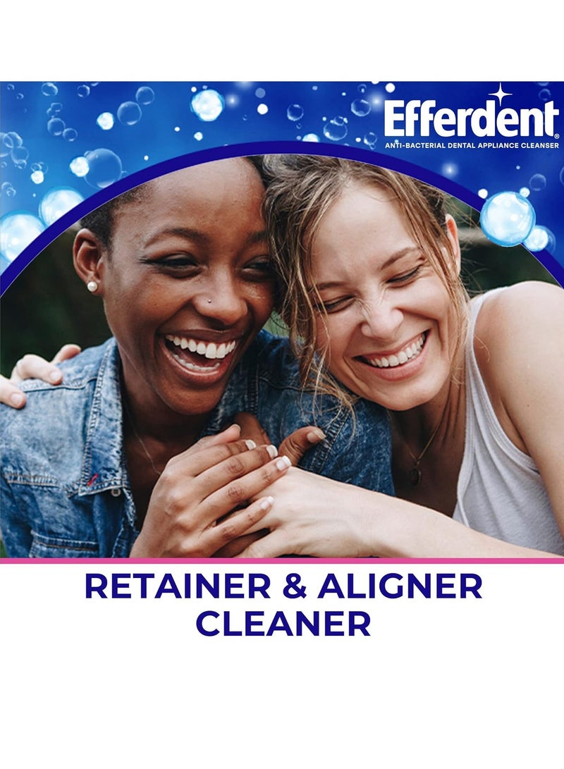 Efferdent Retainer Cleaning Tablets, Denture Cleanser Tablets for Dental Appliances, Complete Clean, 126 Tablets