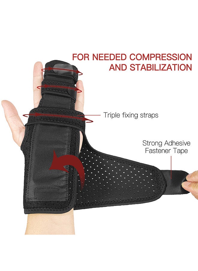 Finger Guards with Removable Splint Finger Support Brace Two or Three Fingers Stabilizer Adjustable Full Finger or Hand Brace for Home Work Sleep Pain Relief Left Hand