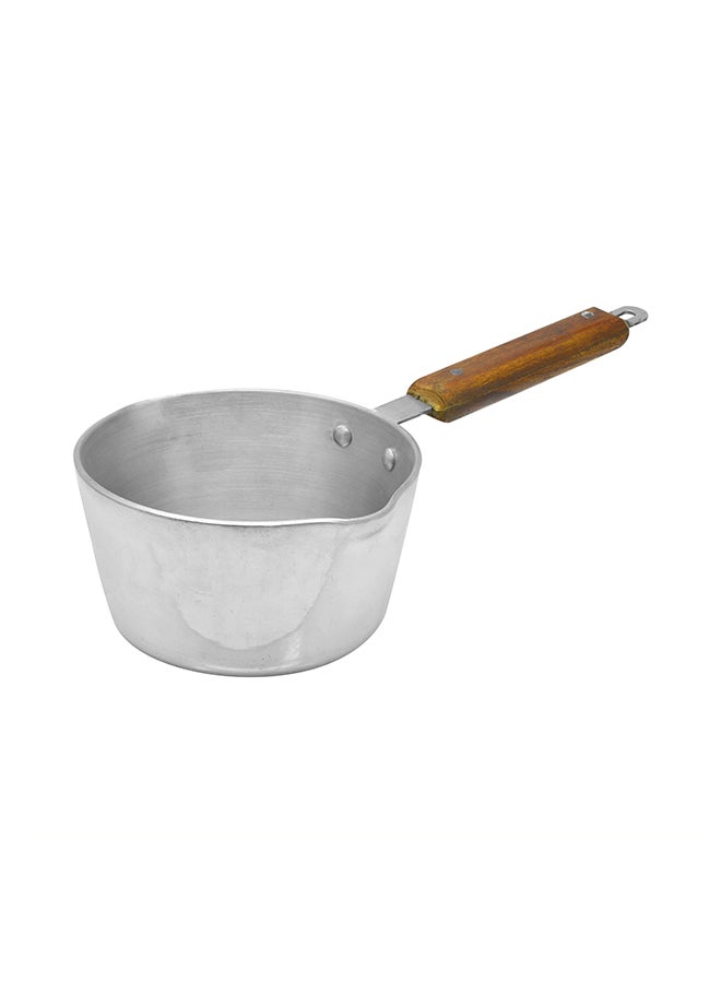 Milk Pan With Wooden Handle Silver/Brown 15cm