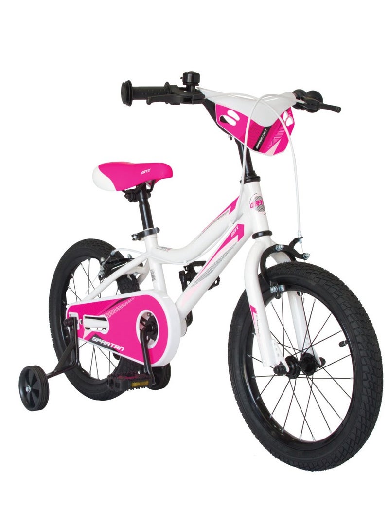 Oryx Bicycle Pink 16 Inche Kids Bike with Training Wheels and Rear Caliper Brakes - Lightweight Girls Bike for Ages 3-5