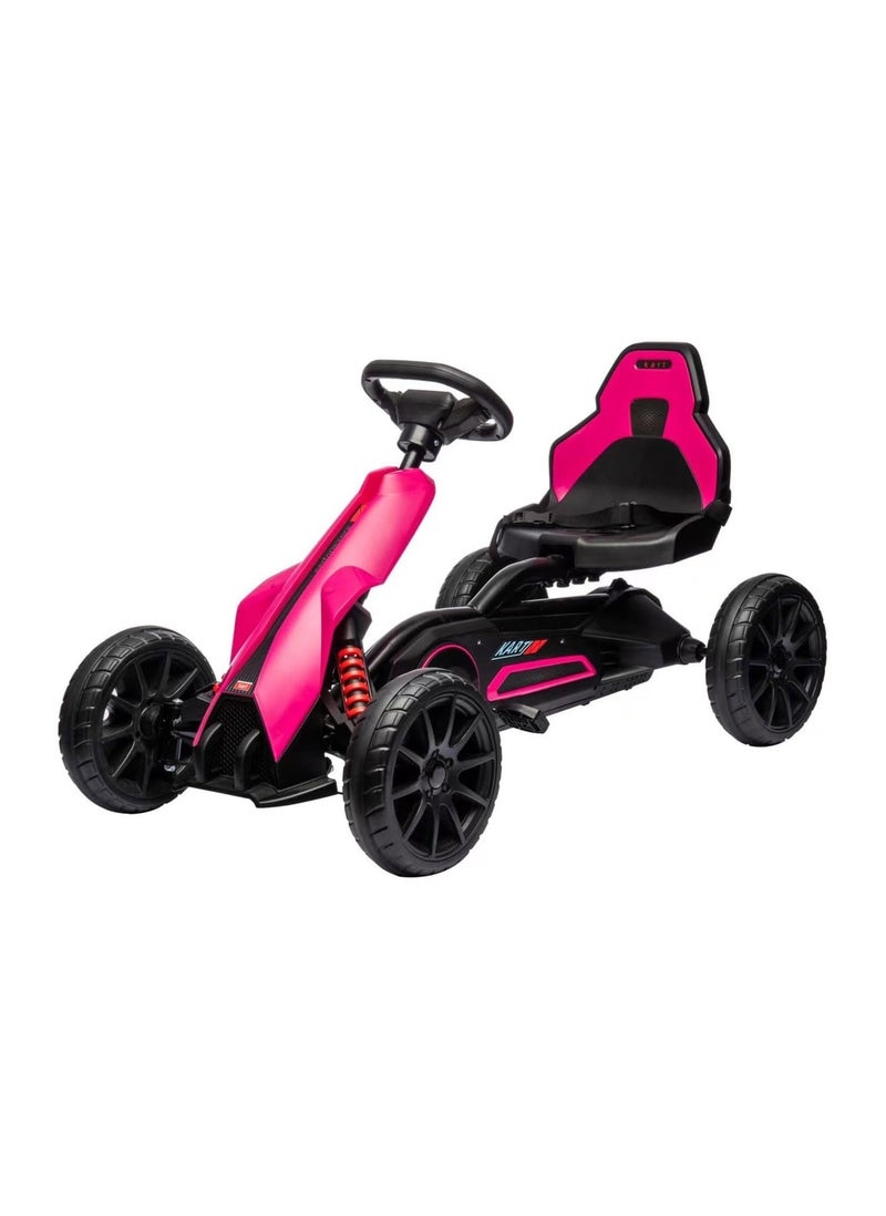 Lovely Baby LB 6005 Kids Pedal Go Kart - Ride On Car - Outdoor Toys - Beats Every Tricycle - Adaptable To Body Length - Pink