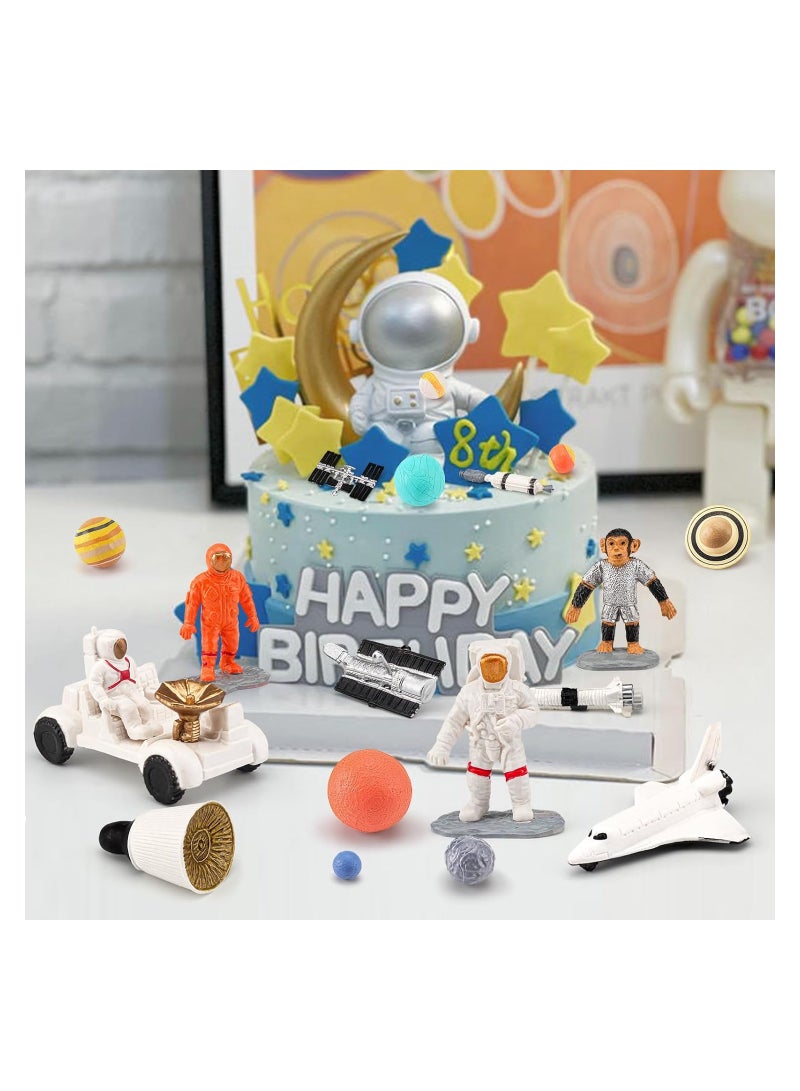 19PCS Planets Solar System Astronaut Figure Toy, Children Solar Power Kit, Space Exploration Spaceman Science Kit, School Diorama Project for Kids Party Birthday Gift, Planets Stress Balls Toys