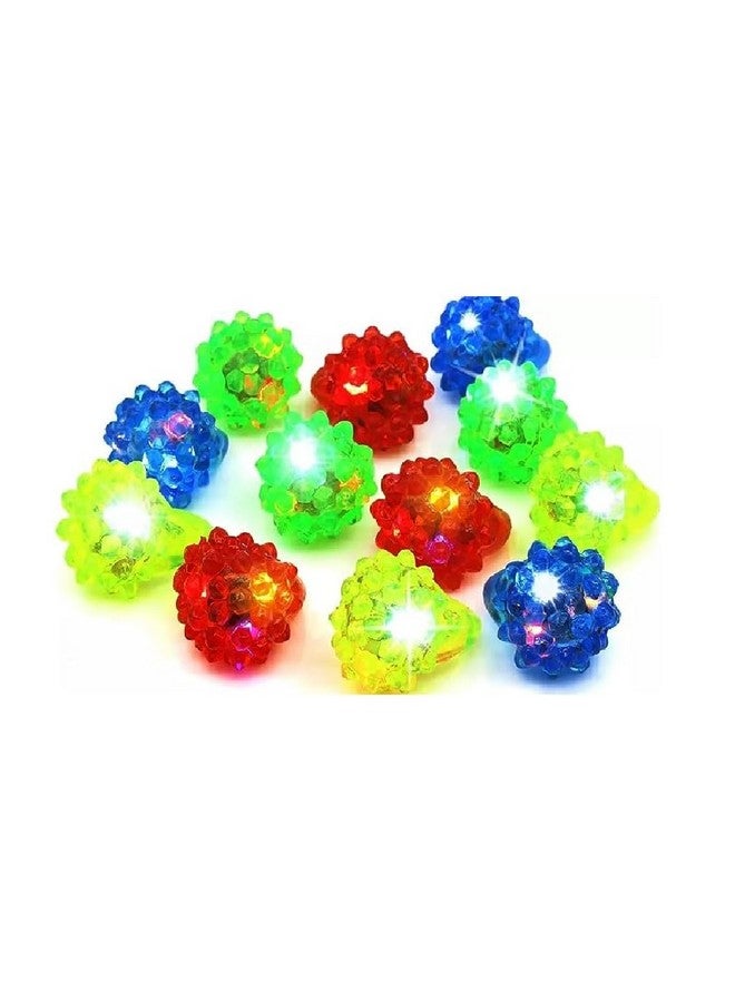 Novelty 24 Ct Flashing Led Bumpy Rings Blinking Soft Jelly Glow By C&H®
