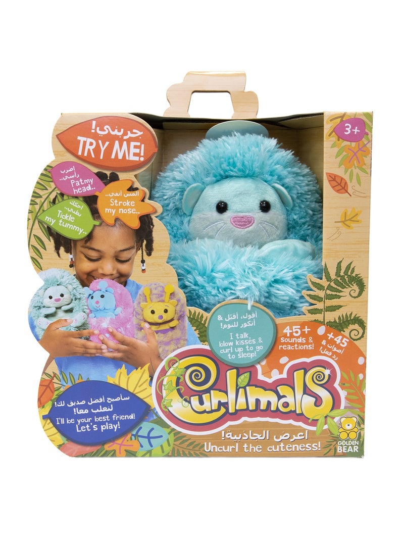 Curlimals Lottie the Otter Interactive Soft Toy With Over 50 Sounds and Reactions Responds to Touch Cuddly Fun Woodland Animal Gift For Girls and Boys Age 3+, Blue