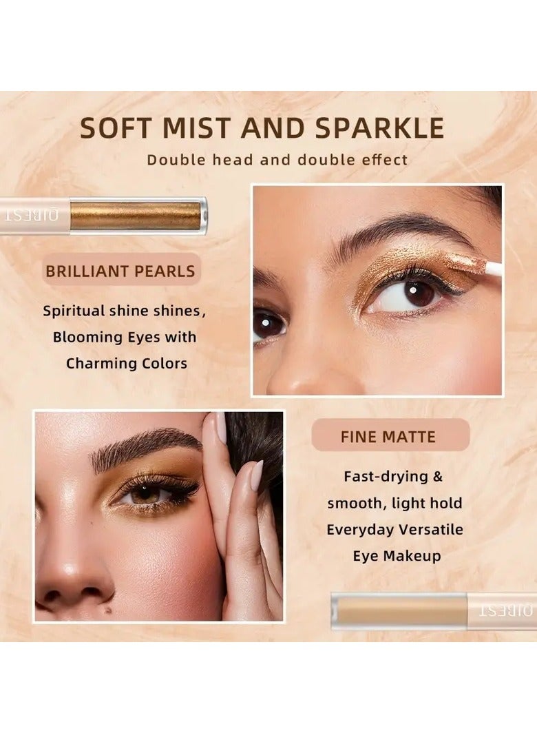 6pcs Liquid Eyeshadow Set Pearly Matte Double Ended Eyeshadow Pearly And Matte Finish  Smooth Delicate Texture Eyeshadow