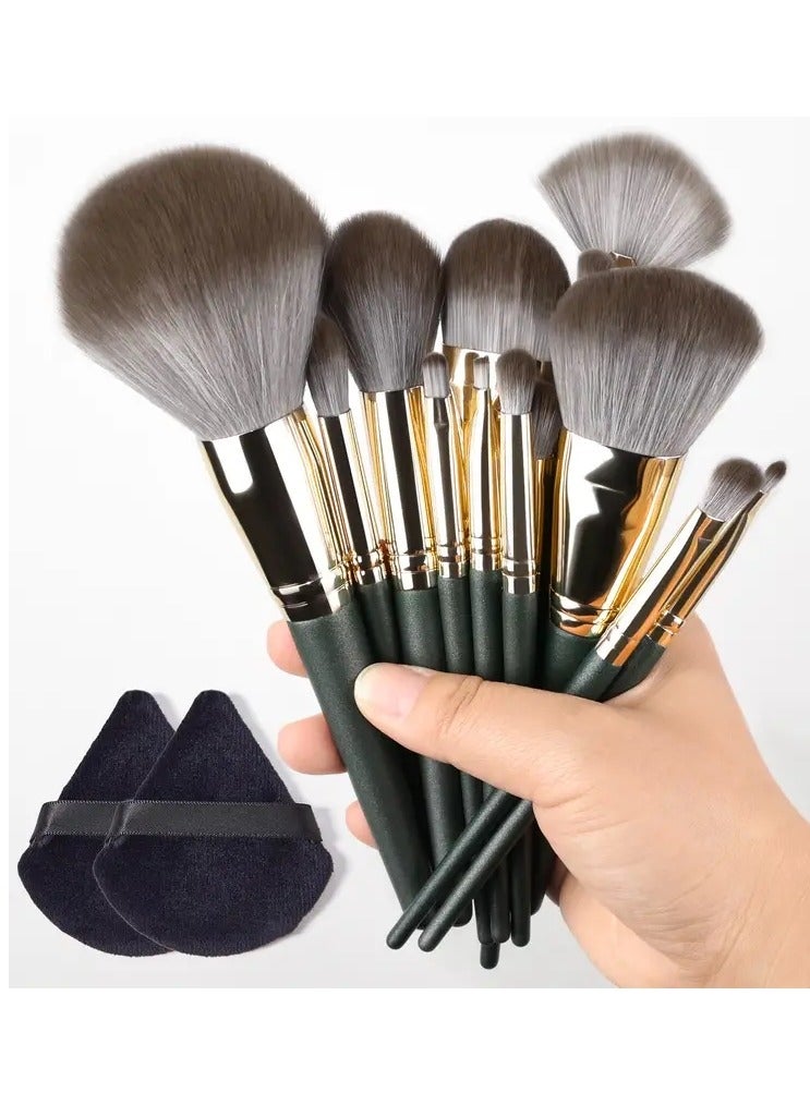 14pCS Make up Brush Set Sof Fluffy Professional Cosmetic Foundation Powder Eyeshadow BlENDING  Makeup Puff Brush Beauty Tool Triangle Makeup Puff Ideal for Makeup Beginner Artist