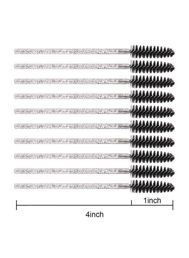 100 Pcs Disposable Mascara Brushes Crystal Eyelash Brushes Mascara Wands Applicator Eyelash Extensions Makeup Tools Eyebrow Brush (Black)