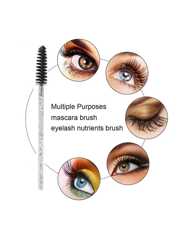 100 Pcs Disposable Mascara Brushes Crystal Eyelash Brushes Mascara Wands Applicator Eyelash Extensions Makeup Tools Eyebrow Brush (Black)