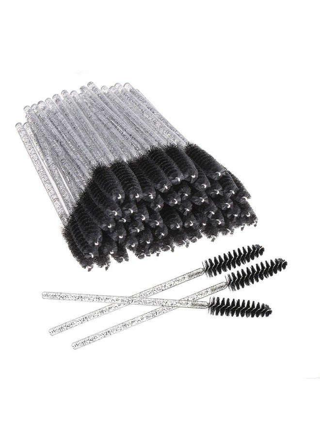 100 Pcs Disposable Mascara Brushes Crystal Eyelash Brushes Mascara Wands Applicator Eyelash Extensions Makeup Tools Eyebrow Brush (Black)