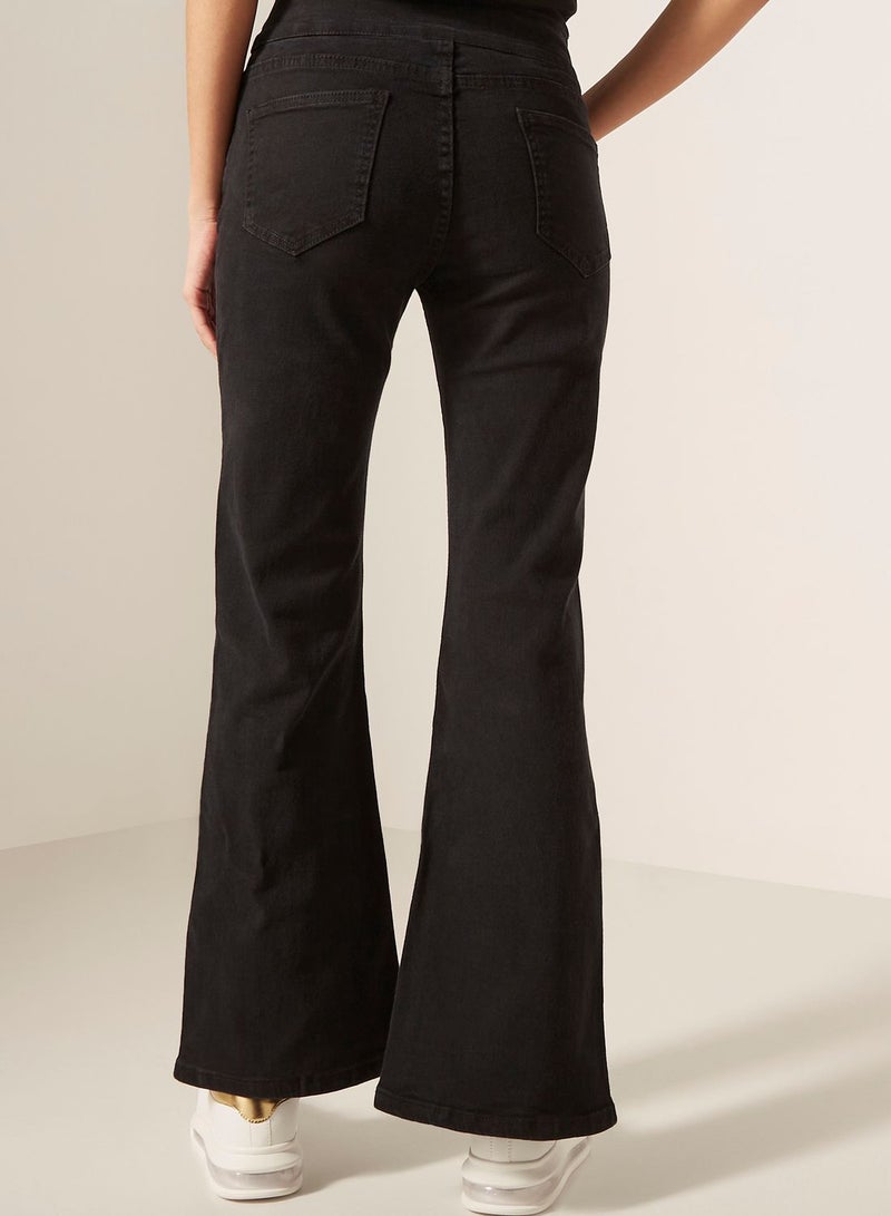 High Waist Slit Jeans