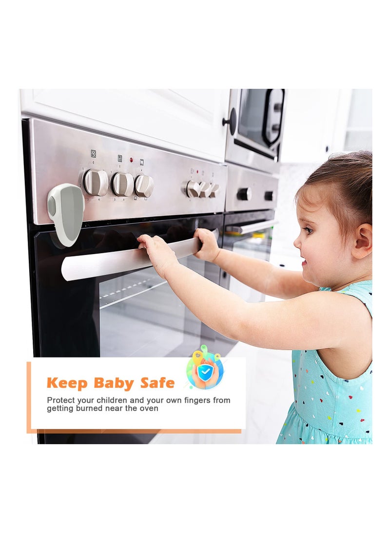 Oven Door Lock, Child Safety Oven Baby Proof Childproof Oven Front Lock Easy to Install and Use Heat-Resistant and Durable Material, with 3M Adhesive, No Screws or Drill for Toddlers(2 Pcs)